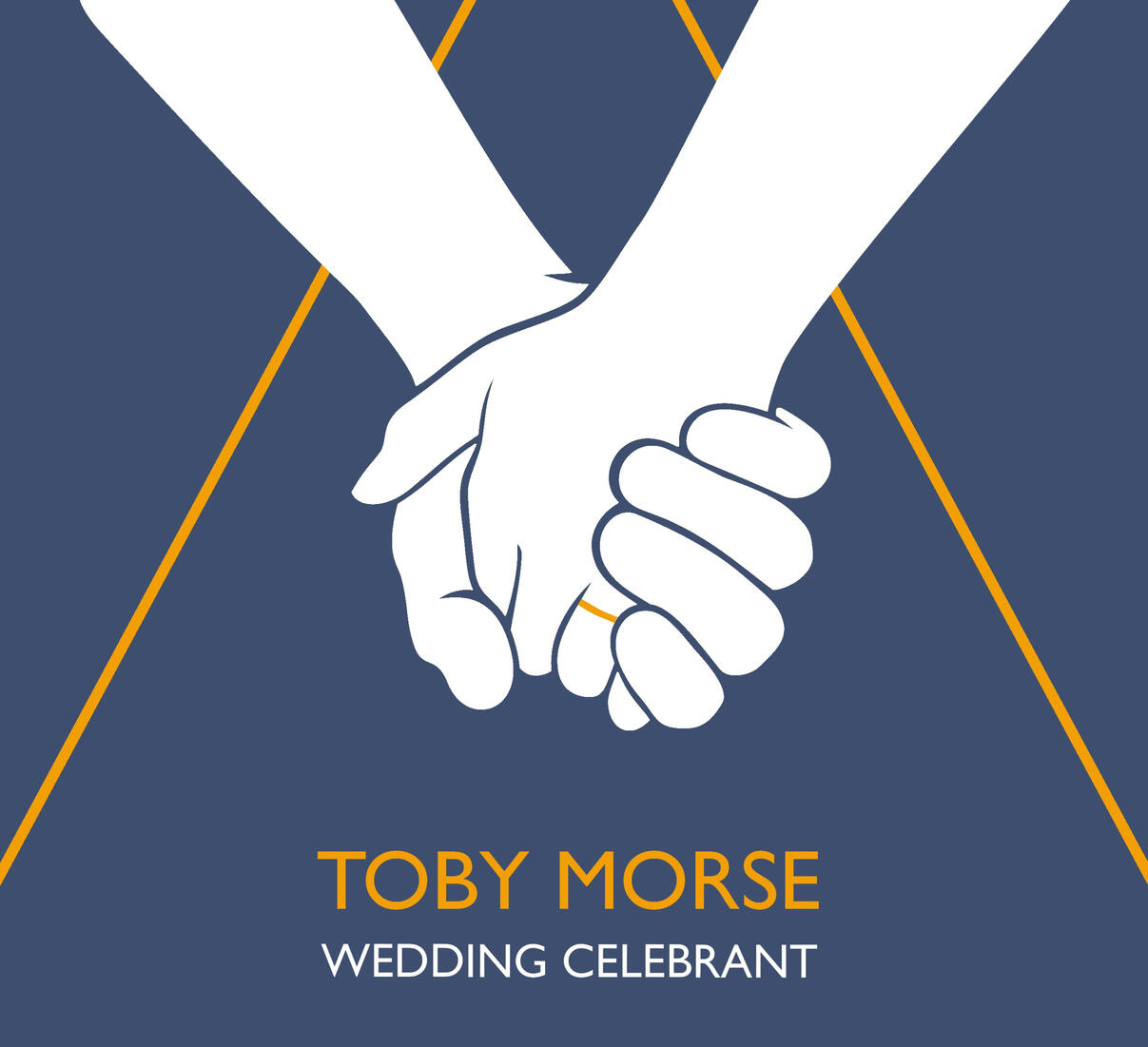 Toby Morse Wedding Celebrant Toby Morse wedding celebrant logo, two hands joined at the start of the journey together